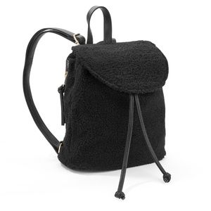  Faux Fur Mini Drawstring Backpack